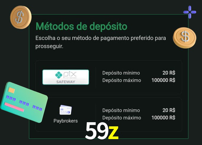 O cassino 59z oferece uma grande variedade de métodos de pagamento